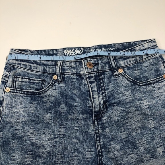 MOSSIMO Boho Mom Jeans Style Soft 80s Acid Wash Arrow High Rise Cuff Jean Shorts - Picture 10 of 12